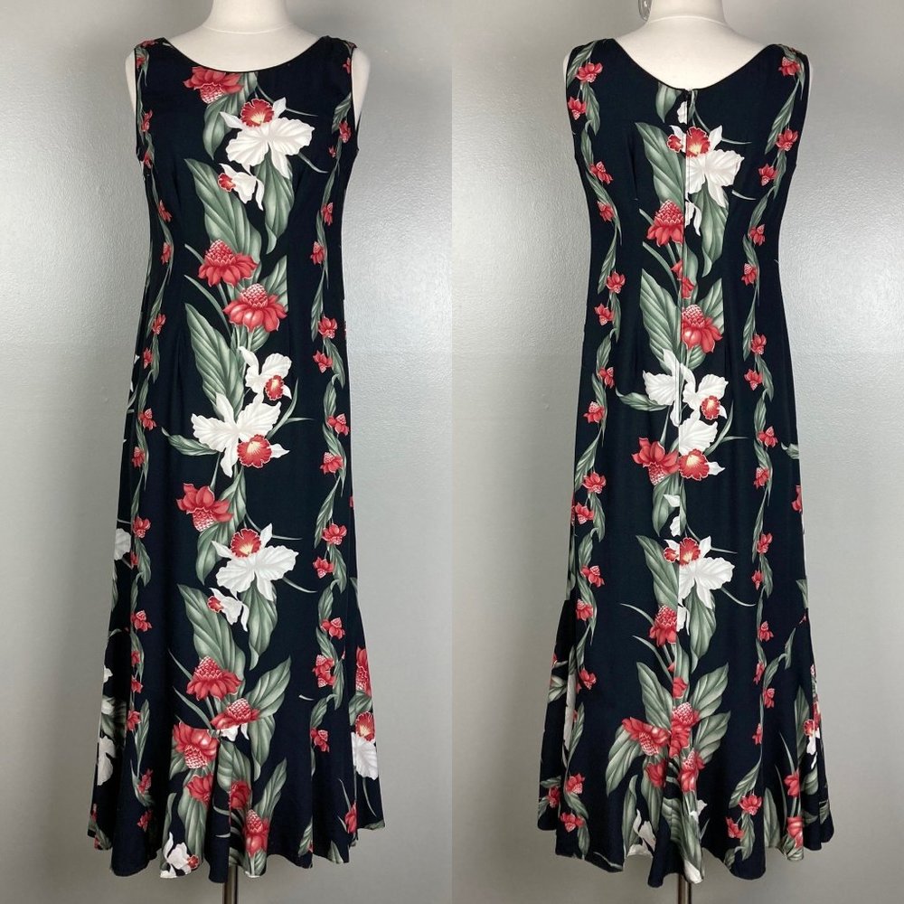 YOUNG HAWAII - S - VINTAGE Sleeveless Aloha Dress